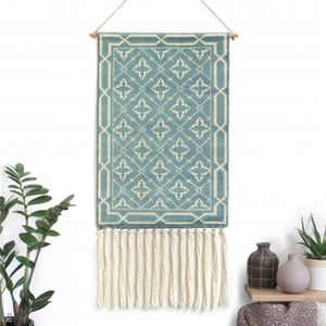 Decorazione d'Interni Art Déco Durevole, con Pompon in Macramè, Stile Rustico Cristiano, Piatti in Vimini e Cesto Quadrato - Product Image 2