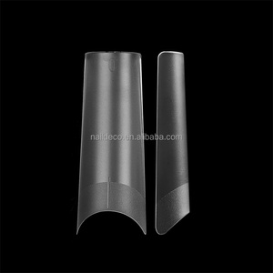 NADECO – Capsules d'<span class=keywords><strong>ongles</strong></span> carrées mates transparentes de qualité professionnelle, demi-couverture, avec ligne de guidage centrale, pour manucure cercueil carrée - Product Image 2