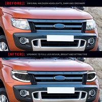 Phares LED pour Ford Ranger Raptor T6 2012-2015 avec feux de jour DRL et clignotants séquentiels – Amélioration des phares avant de pick-up – Pièces automobiles
