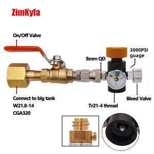 Adaptador para Estación de Llenado Sodastream, Recarga de Cilindro de CO2 con Válvula de Bola W21.8-14 CGA320 Tr21-4, Tanque OEM Personalizable - Product Image 3