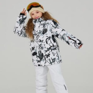 Tuta da <span class=keywords><strong>sci</strong></span> stampata per bambini con cerniera traspirante per tecnologia WindStopper singola/doppia tavola ispessita per lo <span class=keywords><strong>sci</strong></span> all'aperto - Product Image 3