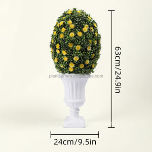 Bolas de Topiario de plantas artificiales con flores, bola UV-Anti <span class=keywords><strong>Aglaia</strong></span> Odorata para balcón al aire libre, patio trasero e interior, decoración de boda para el hogar - Product Image 3