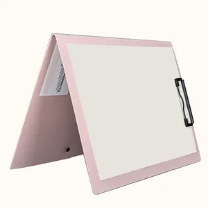 Foldable Plastic File Clipboard Folder A4 Letter Size Clipboard Office File Folder With Flip Writing Metal Clip Board