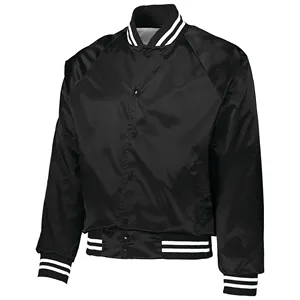 Custom Wholesale 100% Polyester Satin Bomber Baseball Winter Jacket Woodland Men Jacket