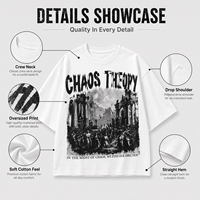 T-shirt da uomo personalizzata OEM in cotone pesante, vestibilità oversize, stile streetwear, con stampa grafica e spalle scese