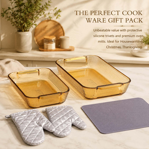 Set di Utensili da Cucina in Vetro Borosilicato ad Alta Resistenza al Calore Senza Piombo, Set di Teglie per Microonde <span class=keywords><strong>e</strong></span> <span class=keywords><strong>Forno</strong></span> - Product Image 4