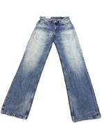 Eisblaue Denim-Jeans mit Lightning Wave Waschung, leicht ausgestelltem Bein, Cat Whisker-Effekt, geradem Schnitt, mittlerer Bundhöhe, lockerer Passform, sexy amerikanischer Casual-Look für den Sommer