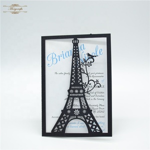 การ์ดเชิญงานแต่งงาน/งานฉลองวันเกิดครบ 15 ปี ลายหอไอเฟล ตัดด้วยเลเซอร์ - Product Image 5