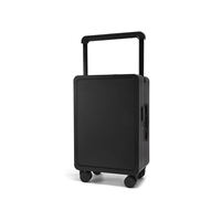 Valise rigide minimaliste à ouverture frontale en PC avec cadre en aluminium, serrure TSA à combinaison, 4 roues pivotantes à 360° et roulement silencieux