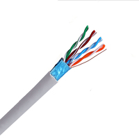 Cable de Red FTP Cat5e con Blindaje Simple, 4 Pares, F/UTP, con Cable de Drenaje 24AWG para Cableado Interior