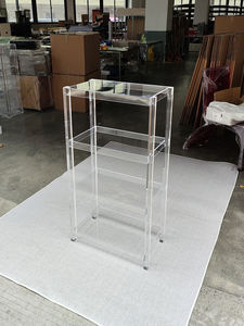 Étagère de rangement multi-niveaux en acrylique au design français moderne pour salle de bain, toilettes, douche et balcon - Étagère de présentation au sol - Product Image 2