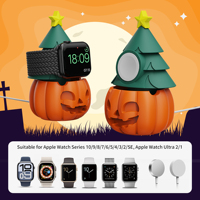 Support Citrouille SIKAI pour Chargeur Apple Watch, Support de Bureau en Silicone pour Halloween, Gestion des Câbles, Décoration de Bureau DIY, Cadeau d'Halloween