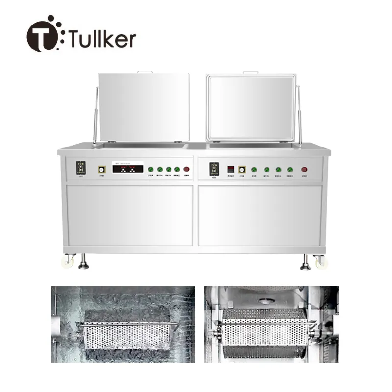 Tullker Industrial Ultrasonic Cleaner Roller Rolling Drum Ultra Sonic Bath Metal Hardware Parts Automotive Oil Rust Degreaser