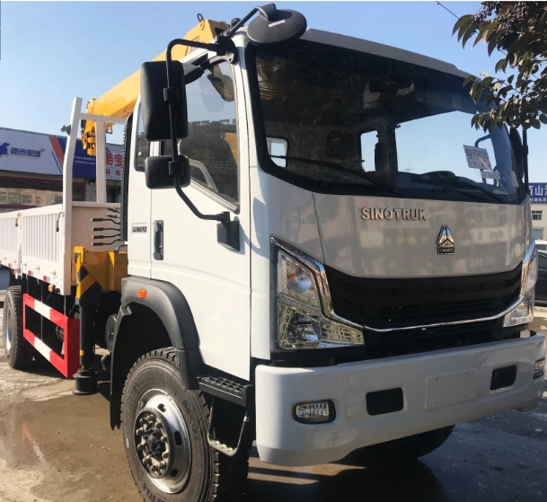 good price Small Hydraulic 3/ 5 Ton Mini Pick up Sinotruk HOWO Homan Truck Mounted Crane Cargo Truck for Sale