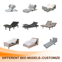 Cadre de lit réglable intelligent à tête séparée Twin XL - Sommier rembourré avec massage et inclinaison ergonomique des pieds et de la tête