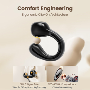 Écouteurs filaires à conduction aérienne OWS Open Ear Clip-On 360 °   Écouteurs stéréo à son spatial avec micro pour le travail et la <span class=keywords><strong>musique</strong></span> - Product Image 3