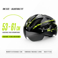 Casque de vélo personnalisé OEM PC EPS 18 aérations avec visière magnétique pour adulte unisexe, idéal pour la route