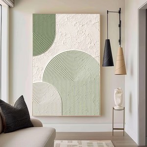 Custom Beige Arch Canvas <b>Wall</b> Art 60x90cm Handmade <b>Framed</b> Textured Plaster Oil Painting Minimalist Wabi Sabi Decor - Product Image 2