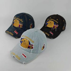Nueva Gorra de Béisbol Vintage con Efecto Desgastado y Bordado del 250 Aniversario, Visera Rasgada, 100% Algodón, 6 Paneles - Product Image 2