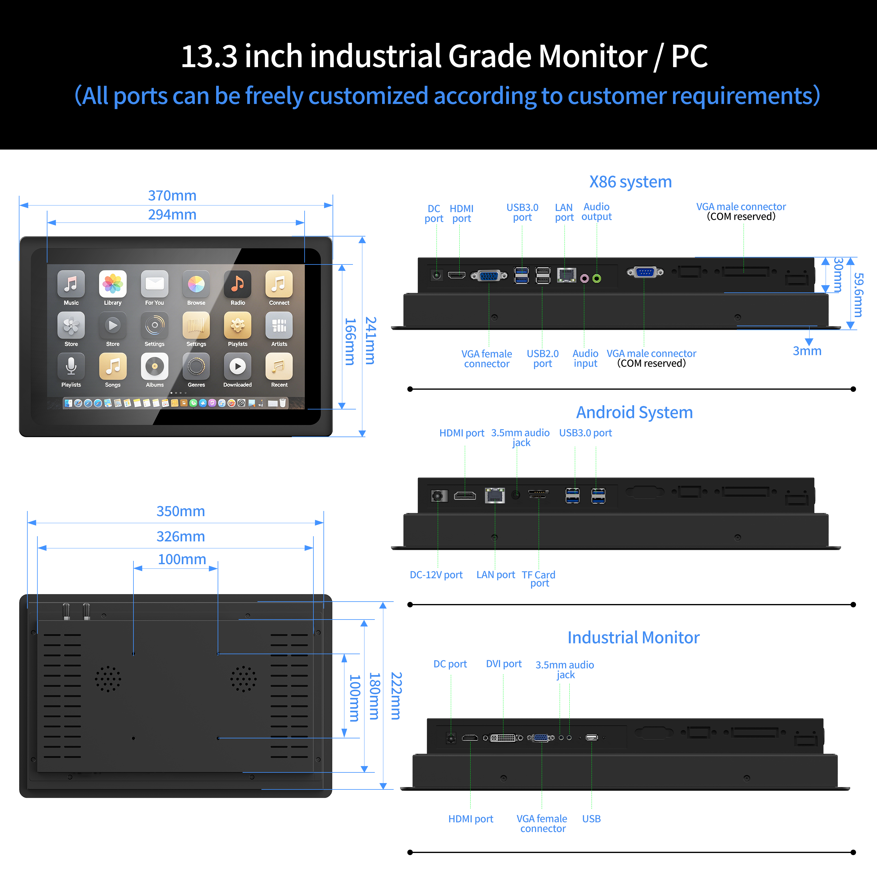 13,3" B133-AQRL-RT-C Android 4 Go + 32 Go