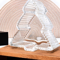 Pot à bougie en verre vide personnalisé en forme de sapin de Noël, porte-bougie décoratif pour bougies parfumées, vente en gros