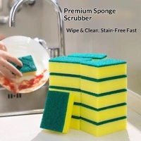 Éponge double face pour récurer, brosse à récurer les casseroles, chiffon de cuisine absorbant et non collant pour casseroles et bols