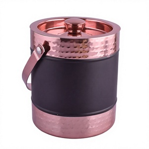 Premium Double Wall Stainless Steel <b>Ice</b> <b>Bucket</b> Hammered <b>Gold</b> Design Stylish Classic Beverage Tubs - Product Image 1