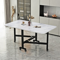 Petite table pliante pour maison familiale Table à manger et basse pliable avec chaise rectangulaire rétractable Meubles mobiles