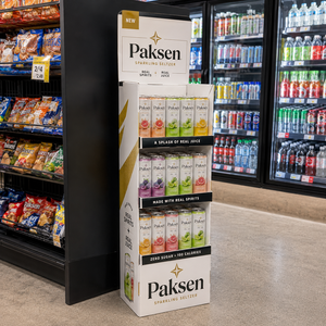 Expositor de Suelo Corrugado de Perfil Estrecho para Bebidas Gaseosas Enlatadas, Robusto para Promociones en los Puntos de Venta de Supermercados - Product Image 3