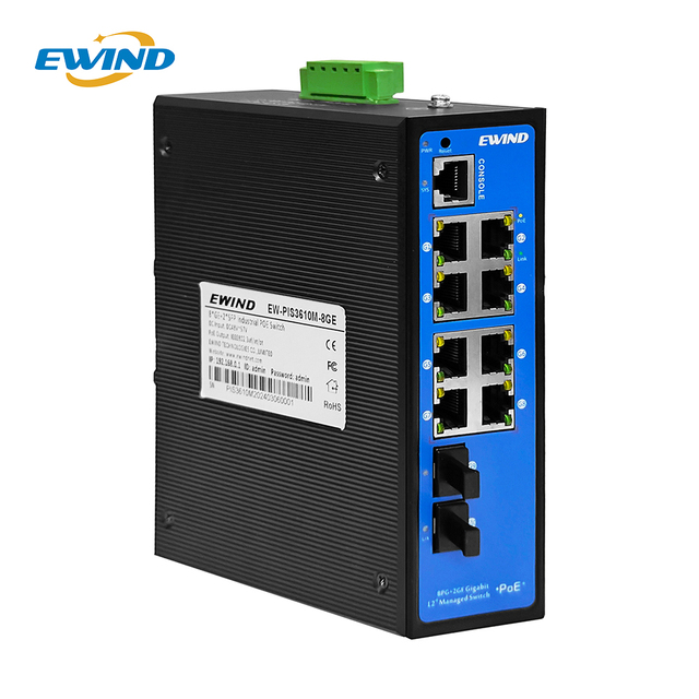 Support OEM ODM PoE Switch VLAN and Extend 300M 240 PoE Power 10 Port Gigabit L2 Managed Ethernet PoE Switch