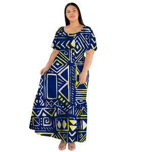 Vestido Elegante de Fibra de Leche para Mujer, Talla Grande, Color <span class=keywords><strong>Azul</strong></span> Rey, Largo hasta la Rodilla, Estilo Hawaiano, para Oficina, 2026 - Product Image 5