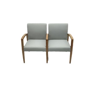 Silla de sala de espera del Hospital Ke Ming con reposabrazos de madera maciza y cojín de cuero PVC para salas de examen - Product Image 4