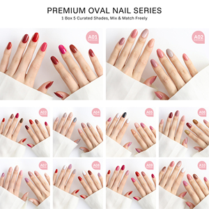 AIERFEI 120 pièces Ongles à presser ovales multicolores, kit de <span class=keywords><strong>faux</strong></span> ongles courts en acrylique, vente en gros, ensembles d'ongles en vrac - Product Image 2