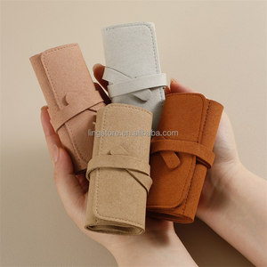 Microfiber Suede Jewelry <strong>Travel</strong> Bag New Design Accessories Organizer for Earrings Necklace Bracelet-Roll Pouch Holder - Product Image 3