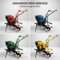Cultivador de Gasolina Xinvision de 4.5KW 9HP, Motor 105FQ/177F, Cultivador con Engranaje para Granja y Jardín, Suministro OEM/ODM, 1 Año de Garantía