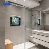 Porte de douche coulissante sans cadre de luxe, verre de sécurité trempé, solution moderne pour salle de bain durable et facile à nettoyer