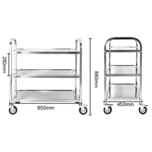 Chariot de <span class=keywords><strong>service</strong></span> robuste à structure démontable avec cadre renforcé, chariot de cuisine d'entrepôt pour usage commercial multi-scènes - Product Image 4