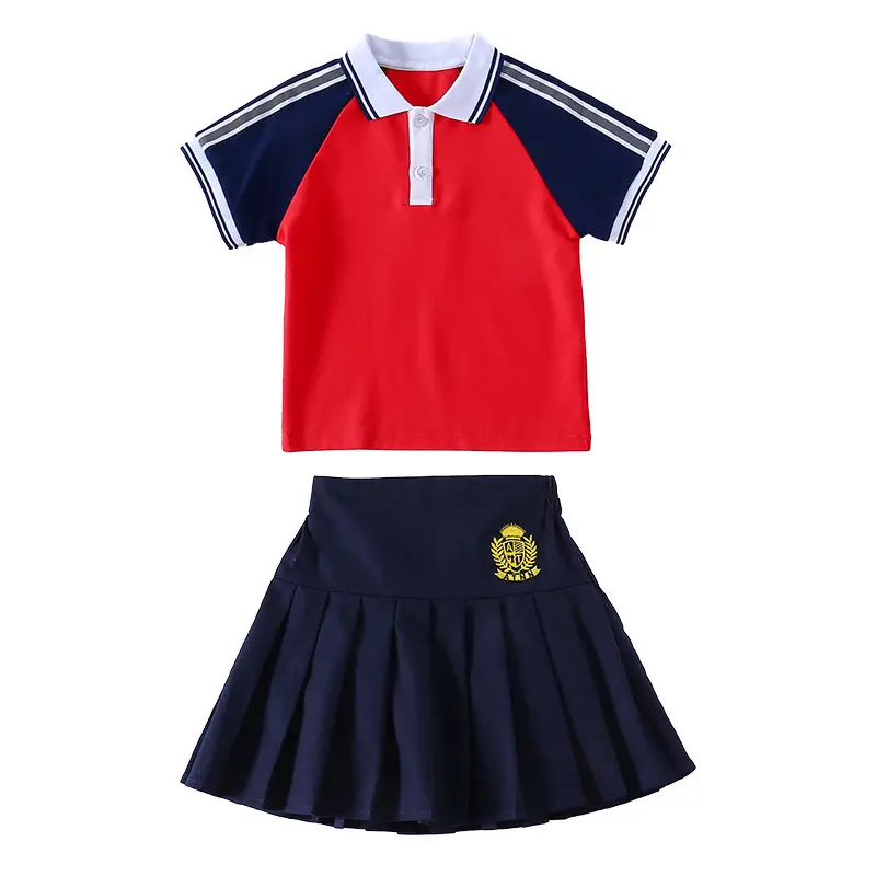 교복 제조업체 사용자 정의 세트 학생 치마 교복 디자인 남녀공용 초등/중간 디자인 운동복 유니폼