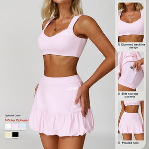 Ensemble Personnalisé <span class=keywords><strong>de</strong></span> Yoga et <span class=keywords><strong>de</strong></span> Sport <span class=keywords><strong>Femme</strong></span>, Haute Qualité, Effet Seconde Peau, Séchage Rapide et Respirant, Jupe <span class=keywords><strong>de</strong></span> <span class=keywords><strong>Tennis</strong></span>, Course et Fitness - Product Image 3