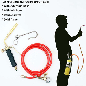 Torche Mapp avec tuyau de 3 m, torche de soudage plaquée cuivre pour utilisation avec du propane Mapp - Product Image 5