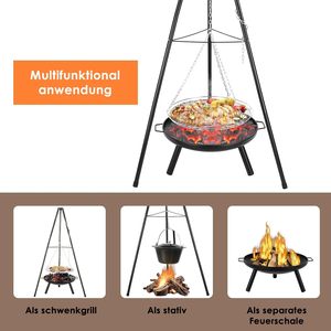 Soporte Giratorio de Acero Inoxidable para Parrilla de Leña, Soporte para Cocinar al Aire Libre, para Acampar - Product Image 6