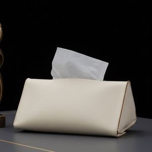 PU Leather Rectangle Tissue Box Holder Elegant Leather Facial Tissue Paper Dispenser Tissue Box Cover for <b>Car</b> <b>Table</b> - Product Image 2