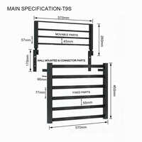 Sèche-serviettes électrique mural et sur pied en aluminium chauffant à sec avec réglage de la température et minuterie 0-24
