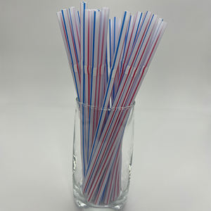 Sedotan plastik kelas makanan sekali pakai populer dengan desain pola bergaris untuk pesta dan minuman kasual - Product Image 5