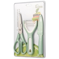 Keuken 4-delige handbediende roestvrijstalen schilmes, fruitmes, rasp, schaar & snijder combinatie set