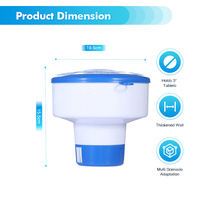 LanVol Distributeur de chlore flottant pour piscine, distributeur automatique de produits chimiques pour piscine, modèle extensible, flotteur pour comprimés