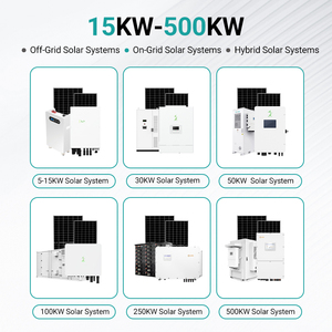 Kit complet de système d'énergie solaire photovoltaïque hybride sur réseau 5 kW 25 kW avec panneaux monocristallins, onduleur à onde sinusoïdale pure et MPPT HWS SOLAR - Product Image 2