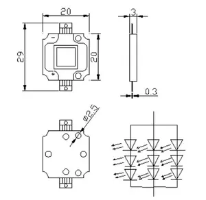 Görünmez ışık 10w ir led 1200nm 1220nm 1230nm 1300nm 1400nm 1400nm 1450nm 1600nm 1550nm yüksek güç ir led