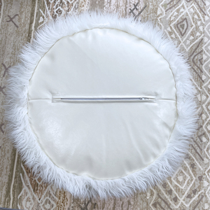 2022 taburete de bolsa de frijol redondo de piel sintética más Popular de PU para muebles de descanso El taburete de partículas de pelo de nabo se encuentra taburete - Product Image 3