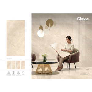 กระเบื้องพอร์ซเลน Avariyo Crema ขนาด 600x1200 มม. 60x120 ซม. ผิวขัดเงา ลายหินอ่อน ตะวันออกกลาง สีฟ้าอควา ขนาด 1200x2400 - Product Image 4